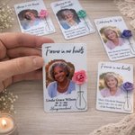 Aimants photo commémoratifs personnalisés avec rose et texte, souvenir de la fête des funérailles, cadeau de célébration de la vie/sympathie pour les invités/famille