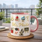 Personalized Teacher Name Mug with Full Print, School Appreciation Coffee Cup, Teacher Appreciation Week/Christmas Gift for Educator/Her