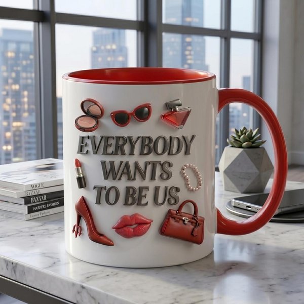 Fashion Boss Mug with Full Wrap Graphic, Movie-Inspired Coffee Cup, Birthday/Christmas Gift for Film Fan/Her