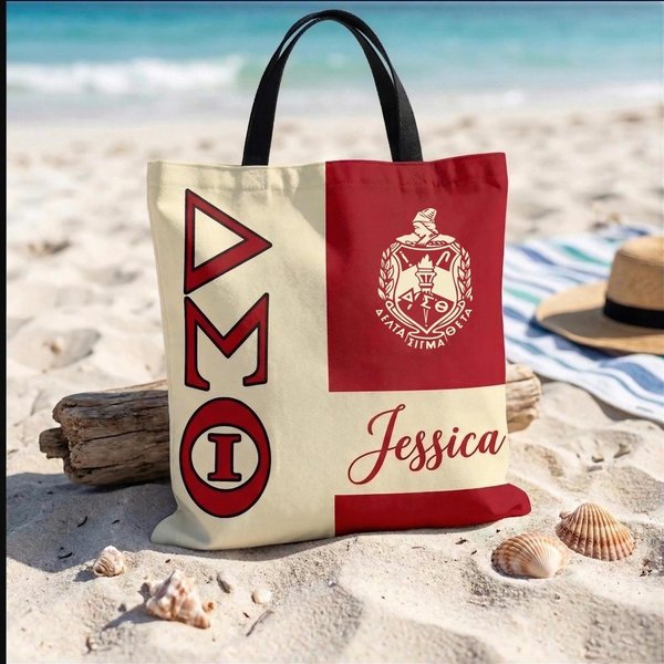 Personalized Tote Bag with Name, Heavyweight Canvas College Bag, Birthday/Graduation Gift for Her