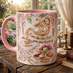 I Am the Tea 3D Embossed Mug, Romance Reader Coffee Cup, Birthday Gift for Bookish Tea Lover