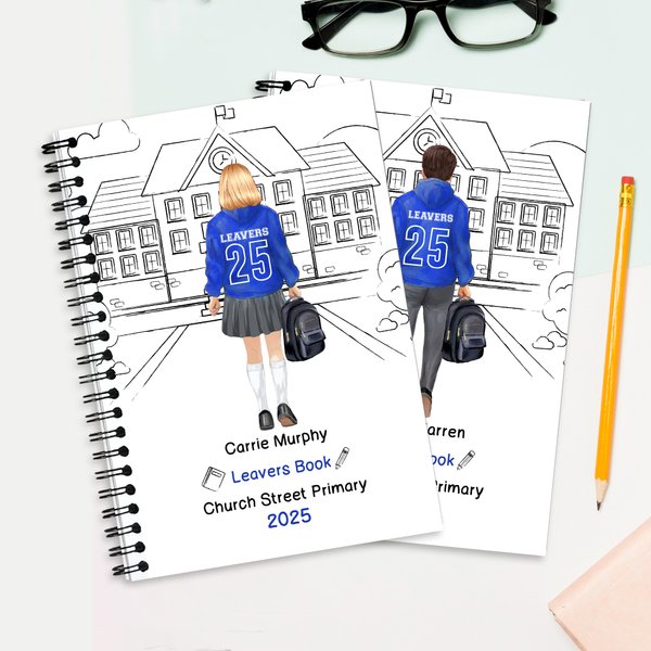 Livre de fin d'études personnalisé avec nom de l'année et de l'école, annuaire A5 à spirales, cadeau de fin d'études/de mémoire pour les étudiants