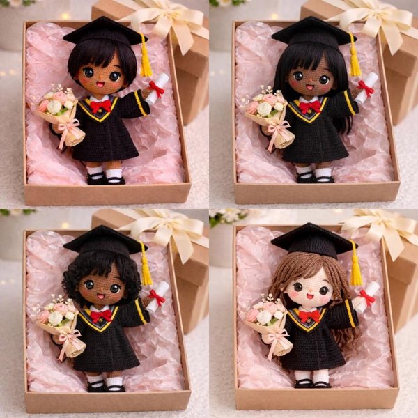 Custom Handmade Crochet Graduation Doll from Photo, Class of 2026 Keepsake, Graduation Replica Doll, Graduation College Gift