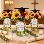 Graduation Centerpiece Tags and Grad Hats, Inspirational Graduation Tags, Graduation Decor, Gift for Graduates/Friends/Students