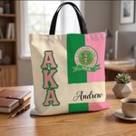 Personalized Tote Bag with Name, Heavyweight Canvas College Bag, Birthday/Graduation Gift for Girl