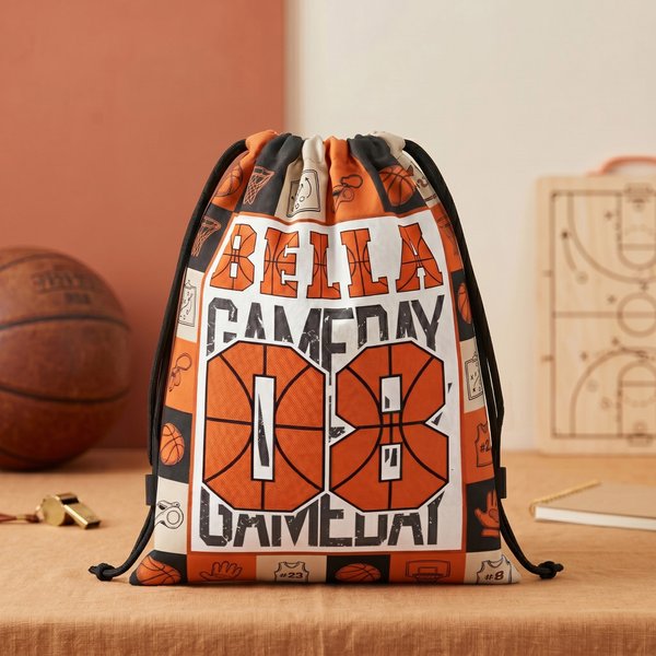Sac à dos à cordon de plage avec nom et numéro Cadeau d'anniversaire pour les amoureux du sport