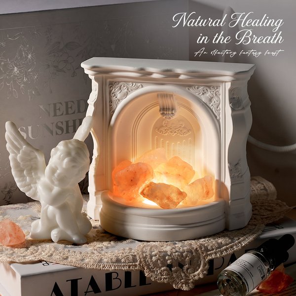 Lampe d'aromathérapie personnalisée en cristal pour cheminée avec diffuseur d'huile, veilleuse vintage, cadeau d'anniversaire ou de pendaison de crémaillère pour elle ou un ami