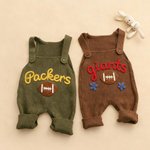 Ensemble de sport brodé personnalisé avec nom, grenouillère de football pour bébé, cadeau d'anniversaire pour les amateurs de sport et les nouveau-nés.
