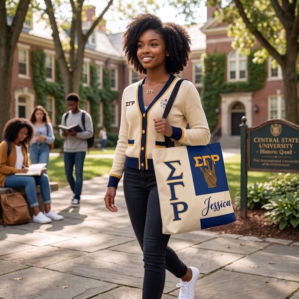 Sac fourre-tout Sigma Gamma Rho personnalisé avec nom, sac de plage réutilisable de grande capacité, sac de voyage pour les vacances, cadeau d'université pour elle/sœurs