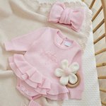 Robe de bébé à volants en tricot, tenue de ballerine à tutu pour nouveau-né, adorable accessoire photo/vêtement pour faire-part de naissance