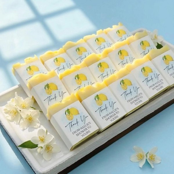 Savon aux agrumes personnalisé, cadeaux décoratifs pour la fête de mariage sur le thème du citron, souvenirs pour les amis/les invités