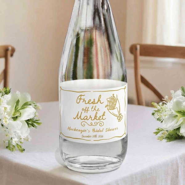 Etiquettes personnalisées pour bouteilles d'eau, thème frais du marché, lot de 20 autocollants, cadeau décoratif pour la fête de mariage